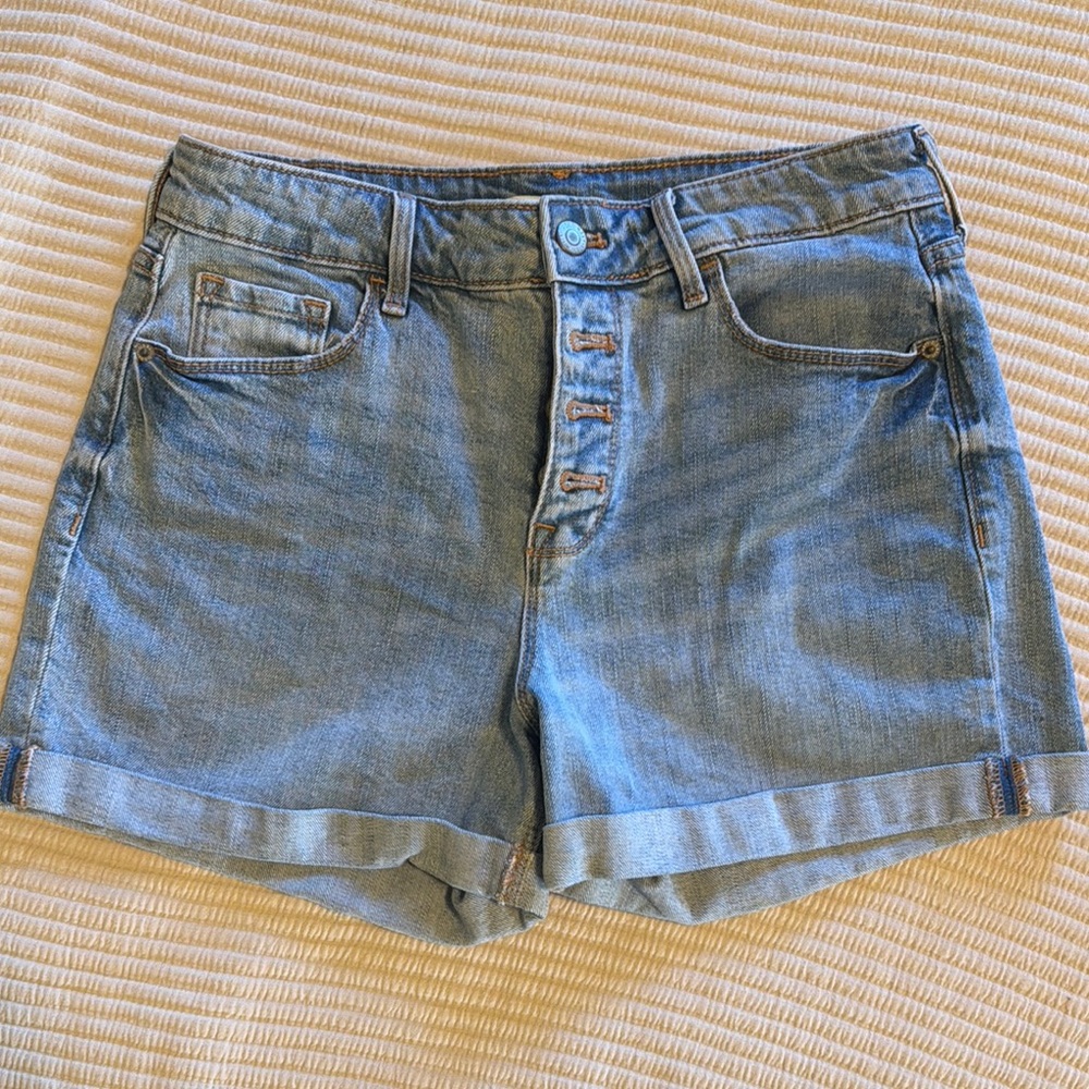 Old Navy Blue Jean Shorts High-Waisted Cuffed